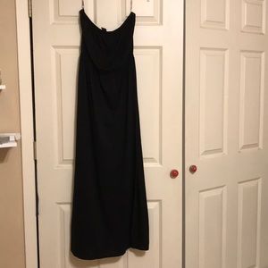 Long black strapless dress